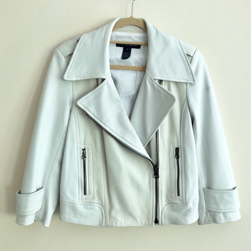 French Connection leather motorcycle jacket